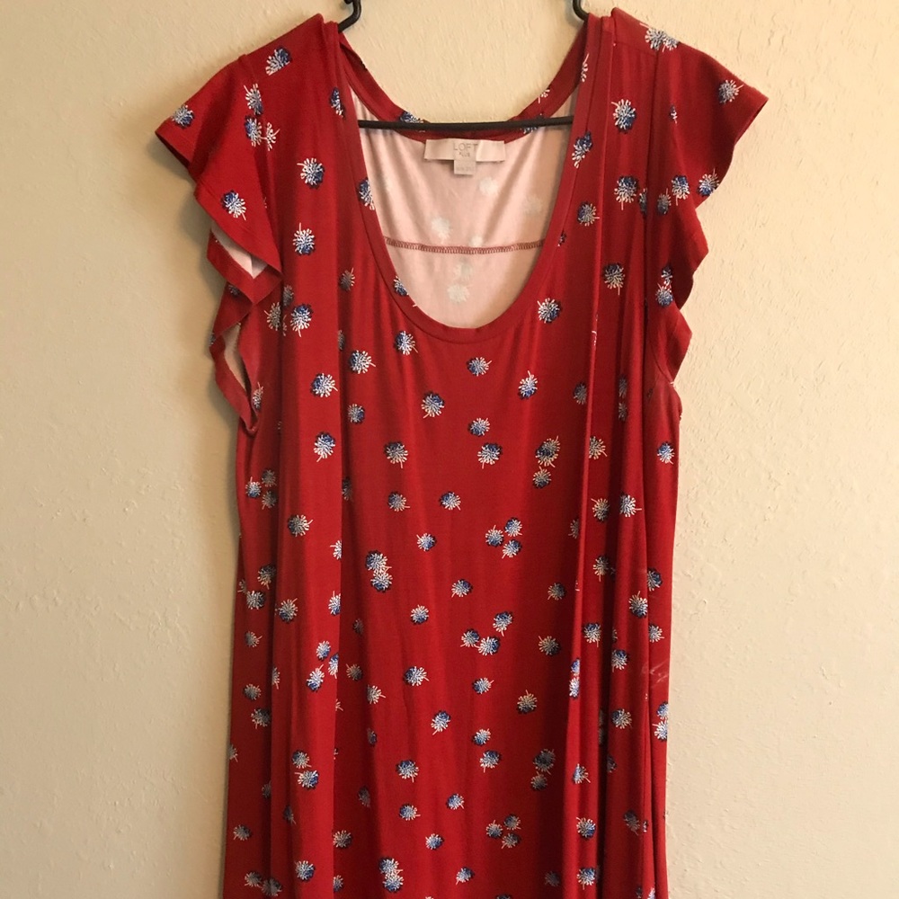 Red floral dress